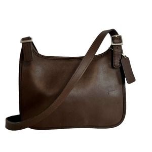 Coach Vintage Mini Hippie Bag Slim Saddle Crossbody Brown Leather Purse #9142